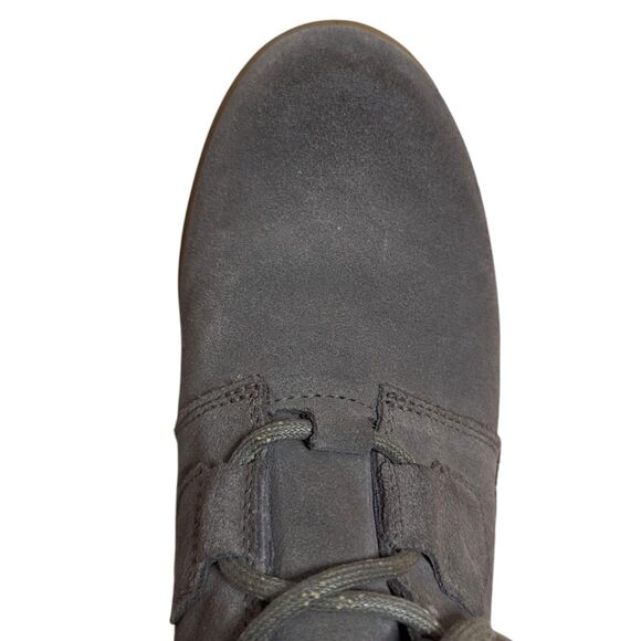 NWOT Sorel Evie US Sz 10 Gray Suede Ankle Booties Lace Up Wedge Weatherproof - Picture 12 of 16